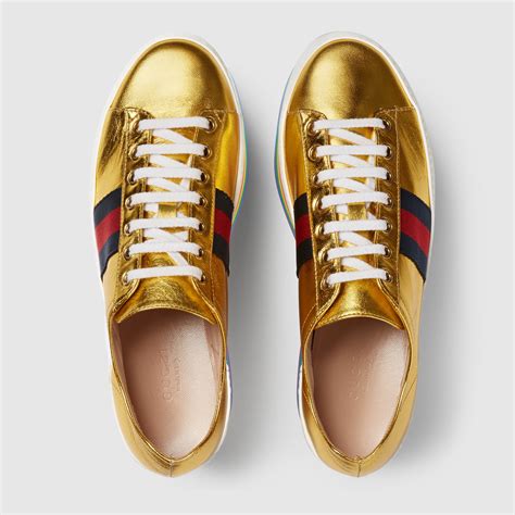 gucci gold metallic shoes|gucci shoes ladies price.